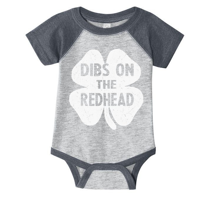 Irish St Patricks Day Shamrock Dibs On The Redhead Infant Baby Jersey Bodysuit