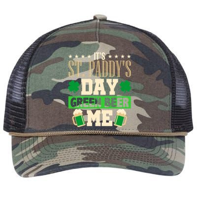 It's St Paddy's Day Green Beer Me Gift Meaningful Gift Retro Rope Trucker Hat Cap