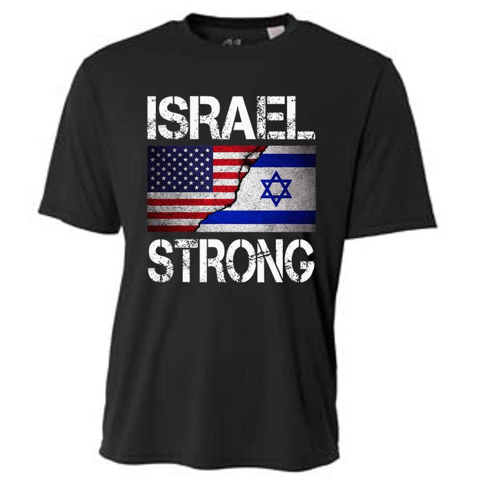 Israel Strong Pray For Israel Us Israel Flag Cooling Performance Crew T-Shirt