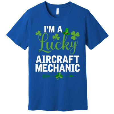 Irish St Patricks Day Costume I'm A Lucky Aircraft Mechanic Gift Premium T-Shirt