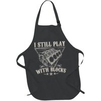 I Still Play With Blocks Car Mechanic Motor Engine Full-Length Apron With Pockets