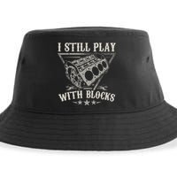 I Still Play With Blocks Car Mechanic Motor Engine Sustainable Bucket Hat