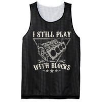I Still Play With Blocks Car Mechanic Motor Engine Mesh Reversible Basketball Jersey Tank