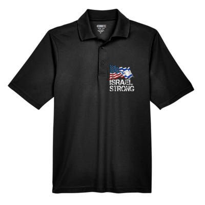 Israel Strong Pray For Israel Us Israel Flag Men's Origin Performance Pique Polo