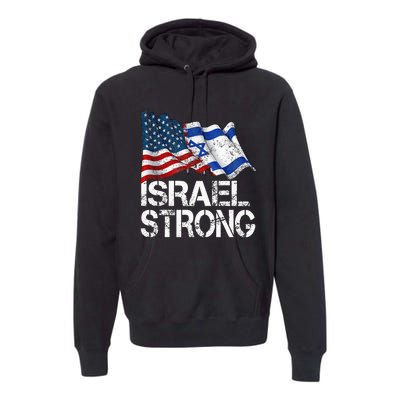 Israel Strong Pray For Israel Us Israel Flag Premium Hoodie