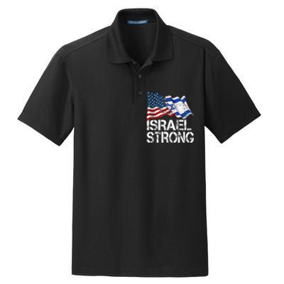 Israel Strong Pray For Israel Us Israel Flag Dry Zone Grid Polo