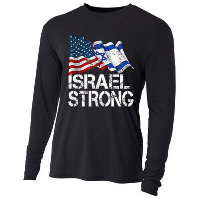 Israel Strong Pray For Israel Us Israel Flag Cooling Performance Long Sleeve Crew