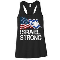 Israel Strong Pray For Israel Us Israel Flag Women's Racerback Tank