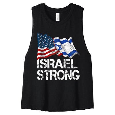 Israel Strong Pray For Israel Us Israel Flag Women's Racerback Cropped Tank