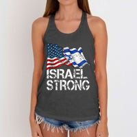 Israel Strong Pray For Israel Us Israel Flag Women's Knotted Racerback Tank