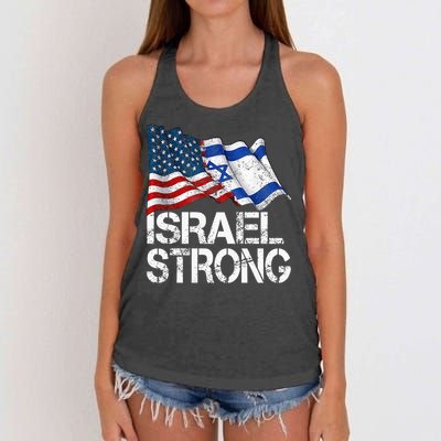 Israel Strong Pray For Israel Us Israel Flag Women's Knotted Racerback Tank