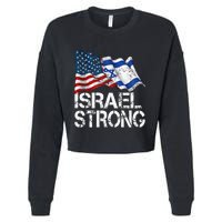 Israel Strong Pray For Israel Us Israel Flag Cropped Pullover Crew