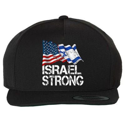 Israel Strong Pray For Israel Us Israel Flag Wool Snapback Cap