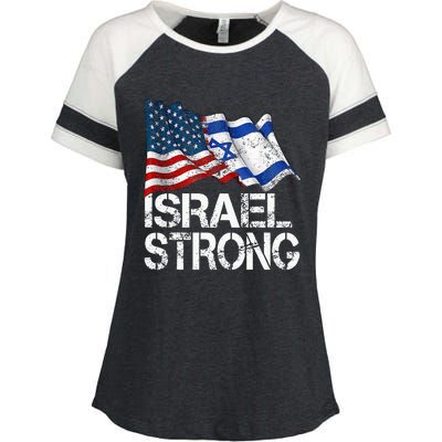 Israel Strong Pray For Israel Us Israel Flag Enza Ladies Jersey Colorblock Tee