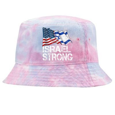 Israel Strong Pray For Israel Us Israel Flag Tie-Dyed Bucket Hat