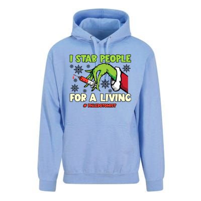 I Stab People For A Living Phlebotomist Christmas Xmas Unisex Surf Hoodie