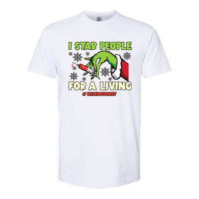 I Stab People For A Living Phlebotomist Christmas Xmas Softstyle CVC T-Shirt