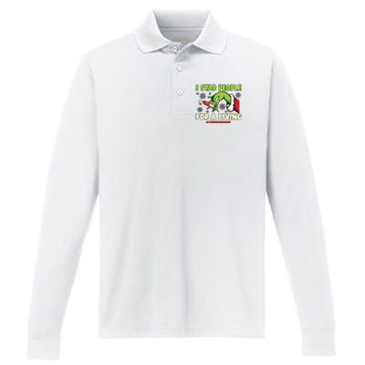 I Stab People For A Living Phlebotomist Christmas Xmas Performance Long Sleeve Polo