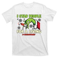 I Stab People For A Living Phlebotomist Christmas Xmas T-Shirt