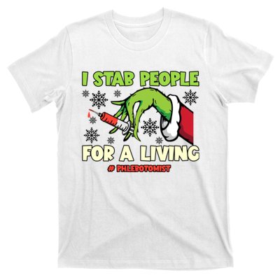 I Stab People For A Living Phlebotomist Christmas Xmas T-Shirt