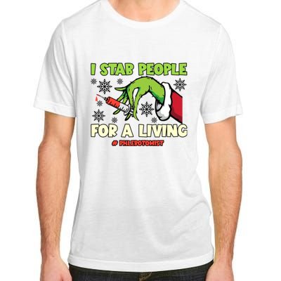 I Stab People For A Living Phlebotomist Christmas Xmas Adult ChromaSoft Performance T-Shirt