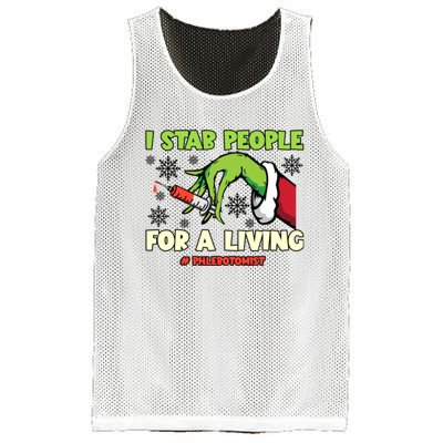 I Stab People For A Living Phlebotomist Christmas Xmas Mesh Reversible Basketball Jersey Tank