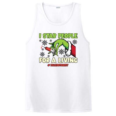 I Stab People For A Living Phlebotomist Christmas Xmas PosiCharge Competitor Tank