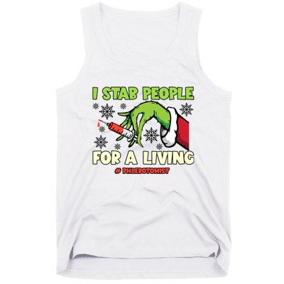 I Stab People For A Living Phlebotomist Christmas Xmas Tank Top