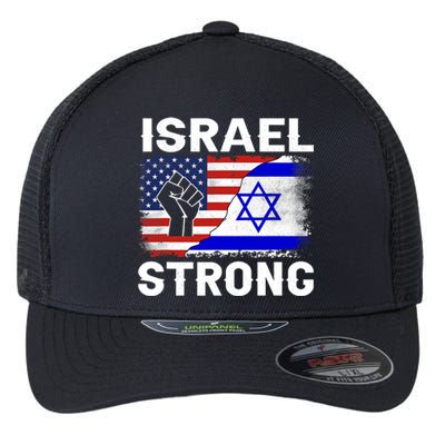 Israel Strong Pray For Israel Us Israel Flag Flexfit Unipanel Trucker Cap