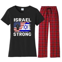 Israel Strong Pray For Israel Us Israel Flag Women's Flannel Pajama Set