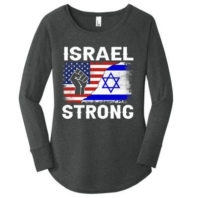 Israel Strong Pray For Israel Us Israel Flag Women's Perfect Tri Tunic Long Sleeve Shirt