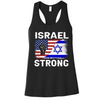 Israel Strong Pray For Israel Us Israel Flag Women's Racerback Tank