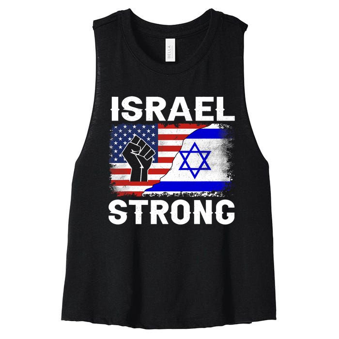 Israel Strong Pray For Israel Us Israel Flag Women's Racerback Cropped Tank