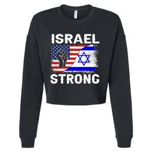 Israel Strong Pray For Israel Us Israel Flag Cropped Pullover Crew