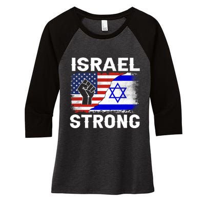 Israel Strong Pray For Israel Us Israel Flag Women's Tri-Blend 3/4-Sleeve Raglan Shirt