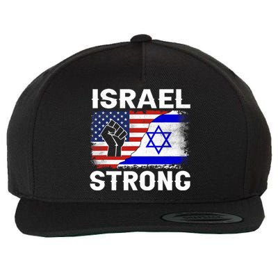 Israel Strong Pray For Israel Us Israel Flag Wool Snapback Cap