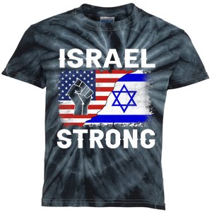 Israel Strong Pray For Israel Us Israel Flag Kids Tie-Dye T-Shirt