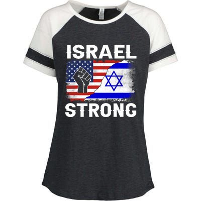 Israel Strong Pray For Israel Us Israel Flag Enza Ladies Jersey Colorblock Tee