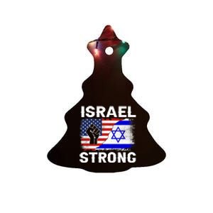 Israel Strong Pray For Israel Us Israel Flag Ceramic Tree Ornament