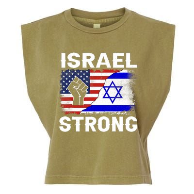 Israel Strong Pray For Israel Us Israel Flag Garment-Dyed Women's Muscle Tee