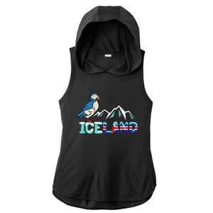 Iceland Stud Puffin Icelandic Bird Nordic Ladies PosiCharge Tri-Blend Wicking Draft Hoodie Tank