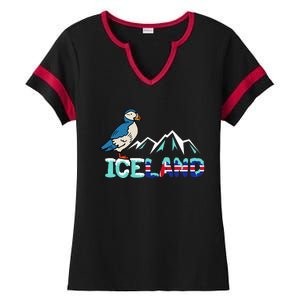 Iceland Stud Puffin Icelandic Bird Nordic Ladies Halftime Notch Neck Tee