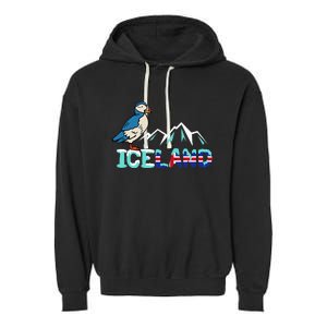 Iceland Stud Puffin Icelandic Bird Nordic Garment-Dyed Fleece Hoodie