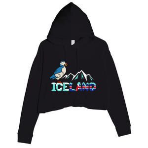 Iceland Stud Puffin Icelandic Bird Nordic Crop Fleece Hoodie