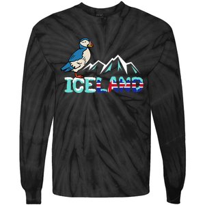 Iceland Stud Puffin Icelandic Bird Nordic Tie-Dye Long Sleeve Shirt