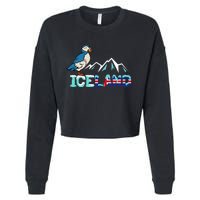 Iceland Stud Puffin Icelandic Bird Nordic Cropped Pullover Crew