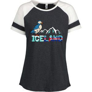 Iceland Stud Puffin Icelandic Bird Nordic Enza Ladies Jersey Colorblock Tee