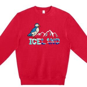 Iceland Stud Puffin Icelandic Bird Nordic Premium Crewneck Sweatshirt