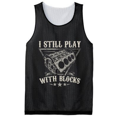 I Still Play With Blocks Car Mechanic Motor Engine Mesh Reversible Basketball Jersey Tank