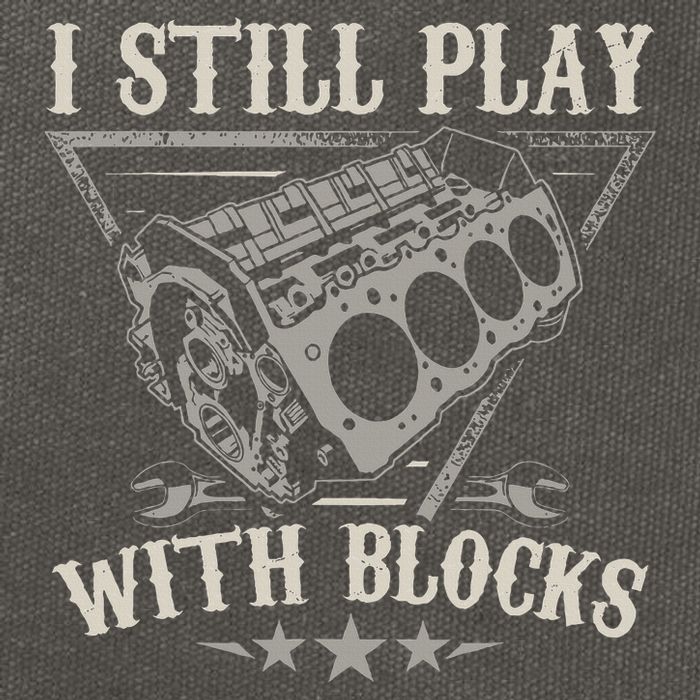 I Still Play With Blocks Car Mechanic Motor Engine Cotton Canvas Backpack